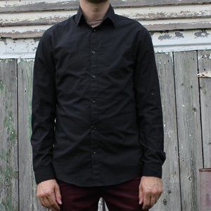Black sleeve buttoned shirt